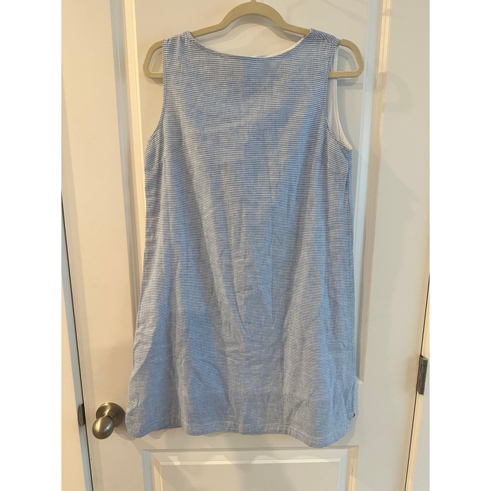 Linen & Cotton Dress Summer Sleeveless Striped Sz S Beach Resort
